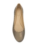scallop-trim ballerina shoes