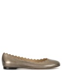 scallop-trim ballerina shoes