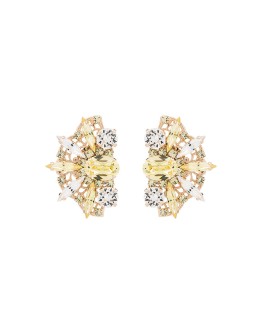 crystal cluster fan earrings
