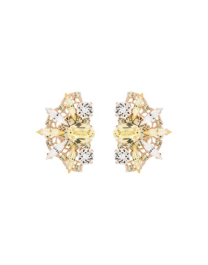 crystal cluster fan earrings