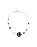 Aurora gold-tone pearl necklace
