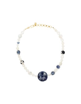 Aurora gold-tone pearl necklace