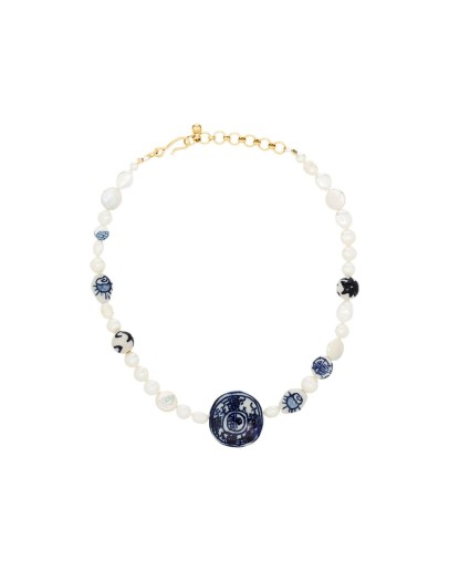 Aurora gold-tone pearl necklace