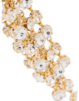 gold-tone crystal and pearl drop earrings
