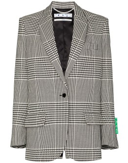 houndstooth-check single-breasted blazer