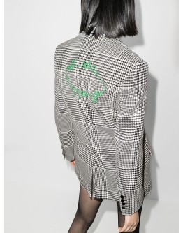 houndstooth-check single-breasted blazer