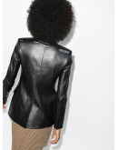 logo-print double-breasted jacket