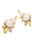 Flower pearl crystal earrings