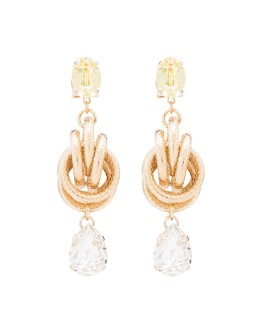 crystal knot drop earrings