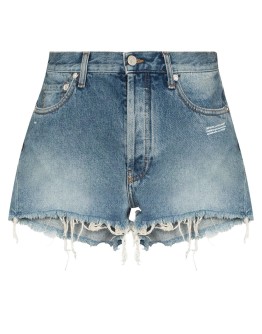 raw-hem denim shorts