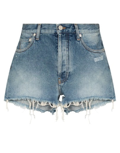 raw-hem denim shorts