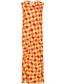 Lawn abstract check midi dress