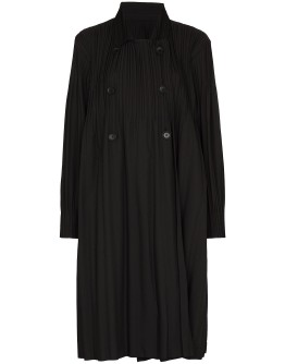 double-breasted pleated coat