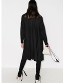 double-breasted pleated coat