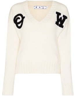 Varsity logo-patch jumper