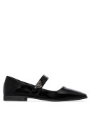 patent-leather Mary Jane pumps