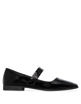 patent-leather Mary Jane pumps