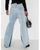 contrast-insert wide-leg jeans