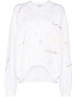 scribble-detail logo-print sweatshirt