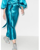 ribbon detail satin midi skirt