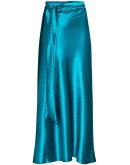 ribbon detail satin midi skirt