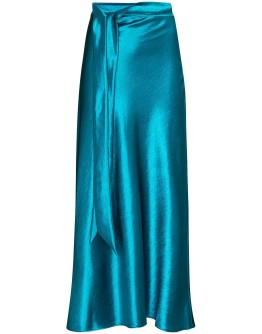 ribbon detail satin midi skirt