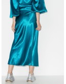 ribbon detail satin midi skirt