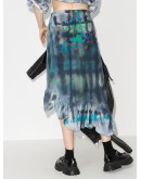 Michi asymmetric tie-dye skirt