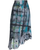 Michi asymmetric tie-dye skirt