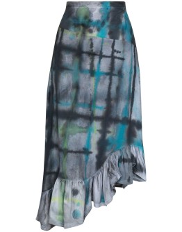 Michi asymmetric tie-dye skirt