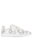 snake-print low-top sneakers