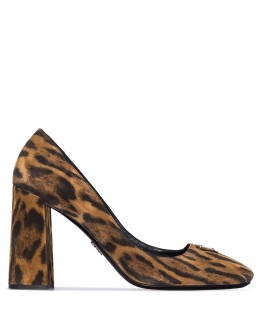 95mm leopard-print suede pumps