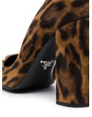 95mm leopard-print suede pumps
