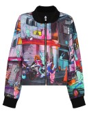 graphic-print bomber jacket