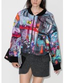 graphic-print bomber jacket