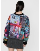graphic-print bomber jacket