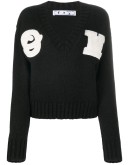 appliqued alpaca and wool-blend jumper