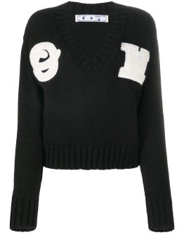 appliqued alpaca and wool-blend jumper