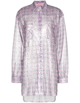 sequinned houndstooth-print shirt