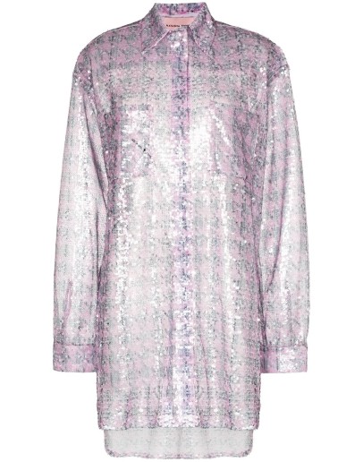 sequinned houndstooth-print shirt