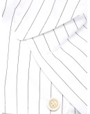 pinstriped belted trench coat
