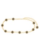 logo-embellished gold-tone chain belt