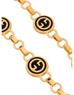 logo-embellished gold-tone chain belt