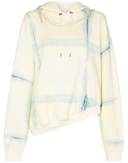 check-print embellished-detail hoodie