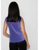 high-neck plissé blouse