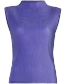 high-neck plissé blouse