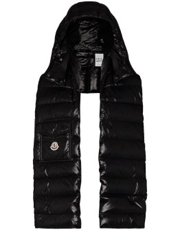 padded hood-detail scarf