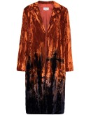 crushed velvet longline coat