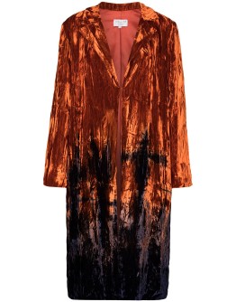 crushed velvet longline coat