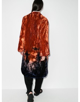 crushed velvet longline coat